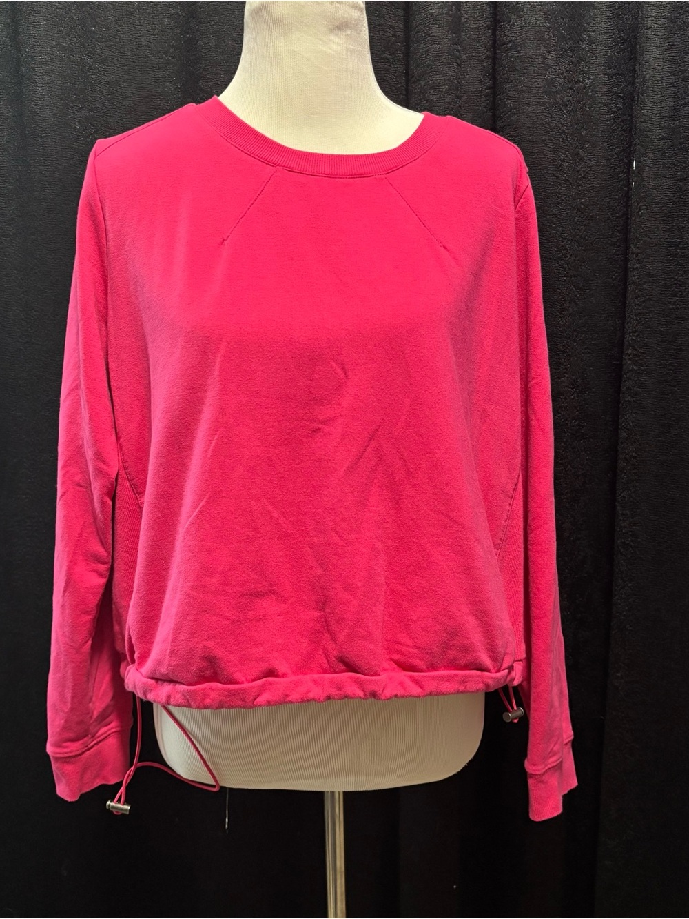 torrid Hot Pink Drawstring Hem Pullover Sweatshirt